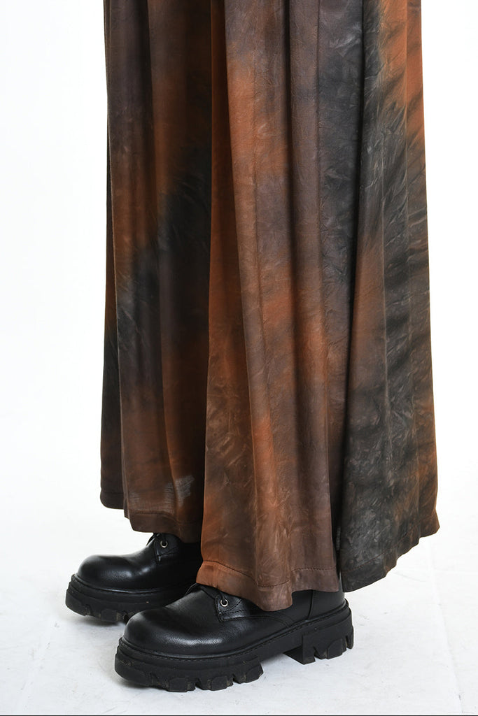 4R W5161 TROUSER Wide Fit Viscose Satin Dyed Black WOMAN TEPHRA