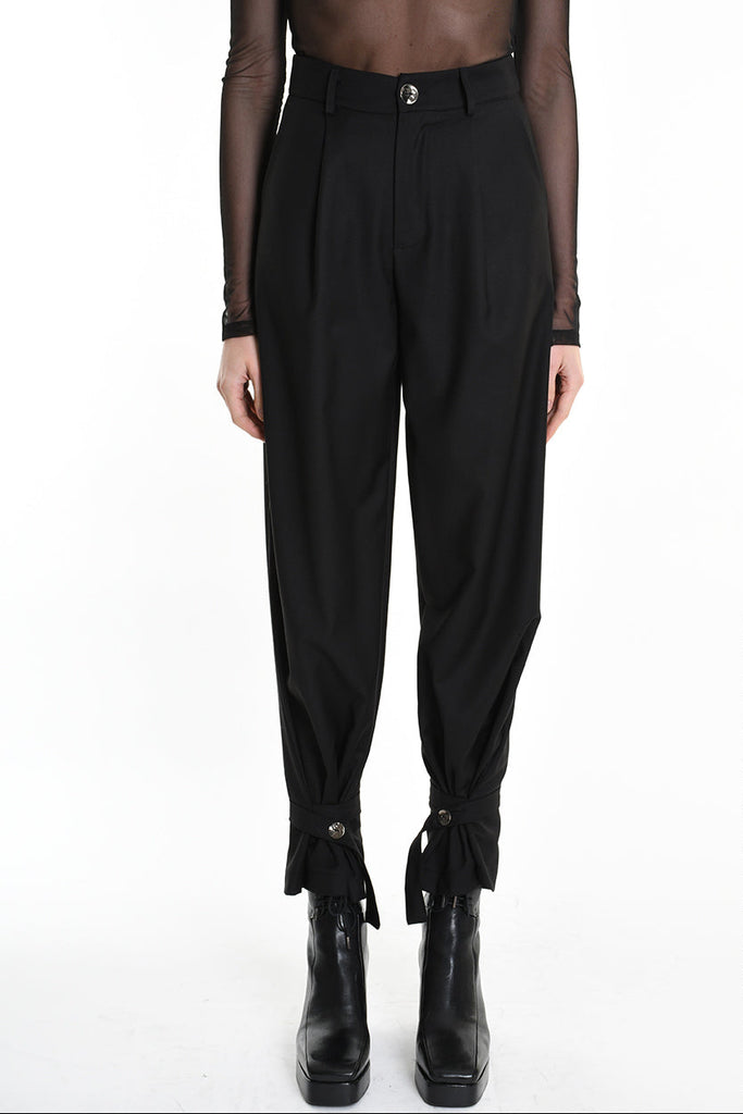 4R W5162 TROUSER Regular Fluid Black LA HAINE INSIDE US