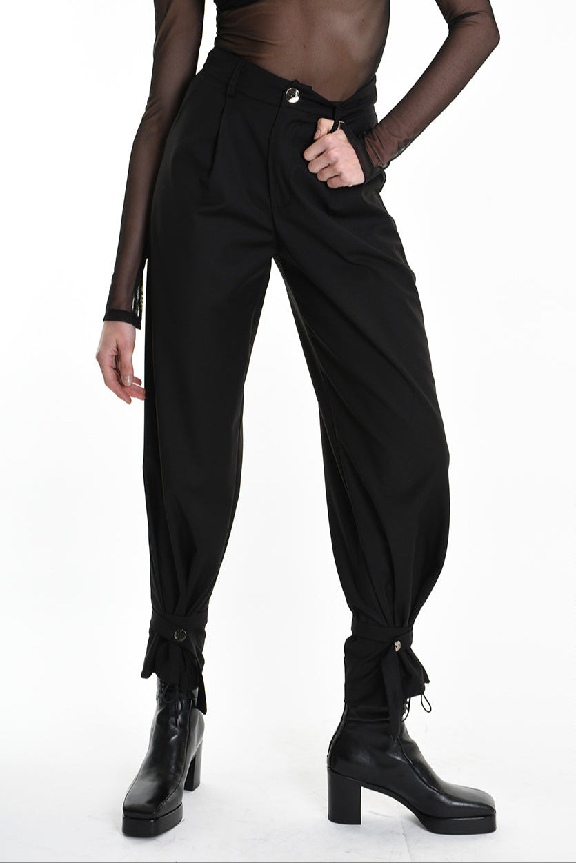 4R W5162 TROUSER Regular Fluid Black LA HAINE INSIDE US