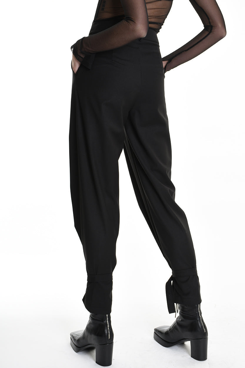 4R W5162 TROUSER Regular Fluid Black LA HAINE INSIDE US