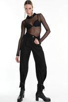 4R W5162 TROUSER Regular Fluid Black LA HAINE INSIDE US