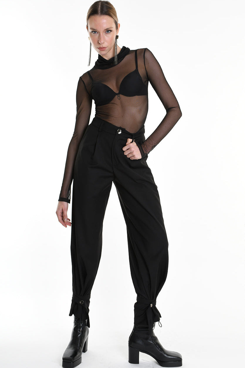 4R W5162 TROUSER Regular Fluid Black LA HAINE INSIDE US