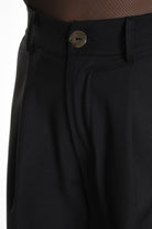 4R W5162 TROUSER Regular Fluid Black LA HAINE INSIDE US