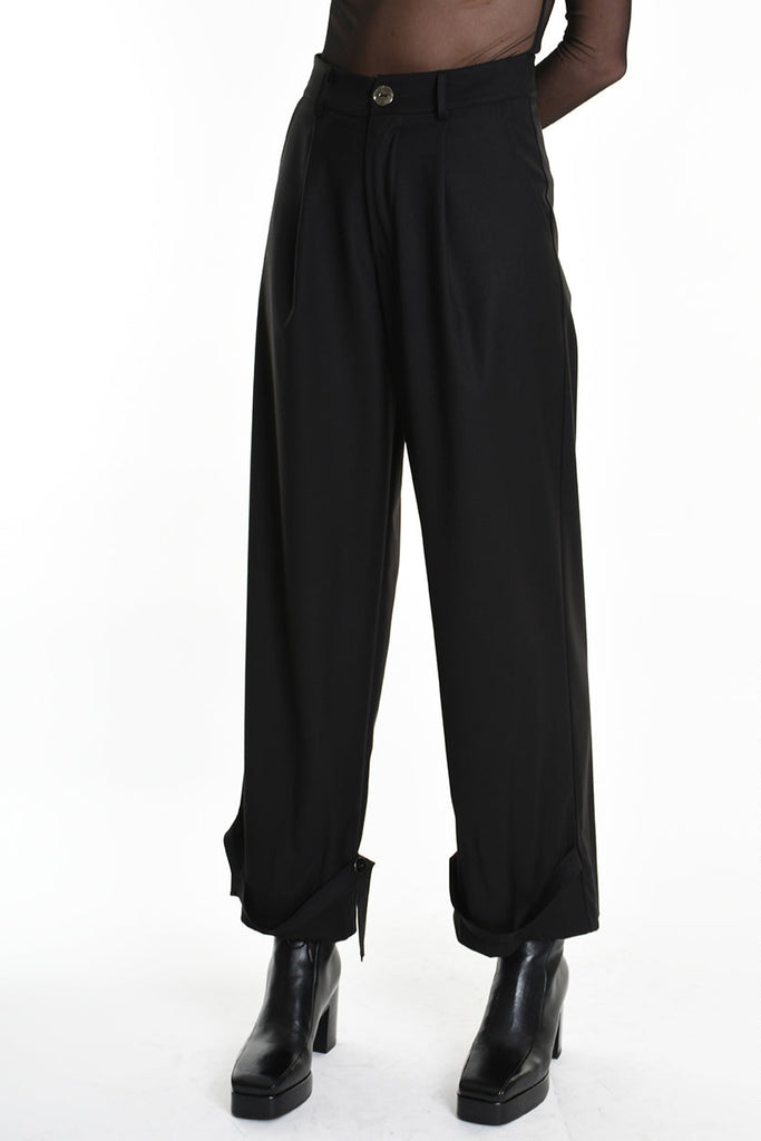 4R W5162 TROUSER Regular Fluid Black LA HAINE INSIDE US