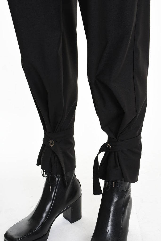 4R W5162 TROUSER Regular Fluid Black LA HAINE INSIDE US