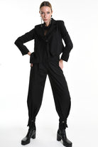 4R W5163 ASYMMETRICAL JACKET in Fluid Fabric Black LA HAINE INSIDE US