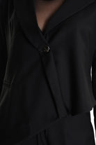4R W5163 ASYMMETRICAL JACKET in Fluid Fabric Black LA HAINE INSIDE US