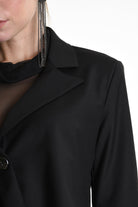 4R W5163 ASYMMETRICAL JACKET in Fluid Fabric Black LA HAINE INSIDE US