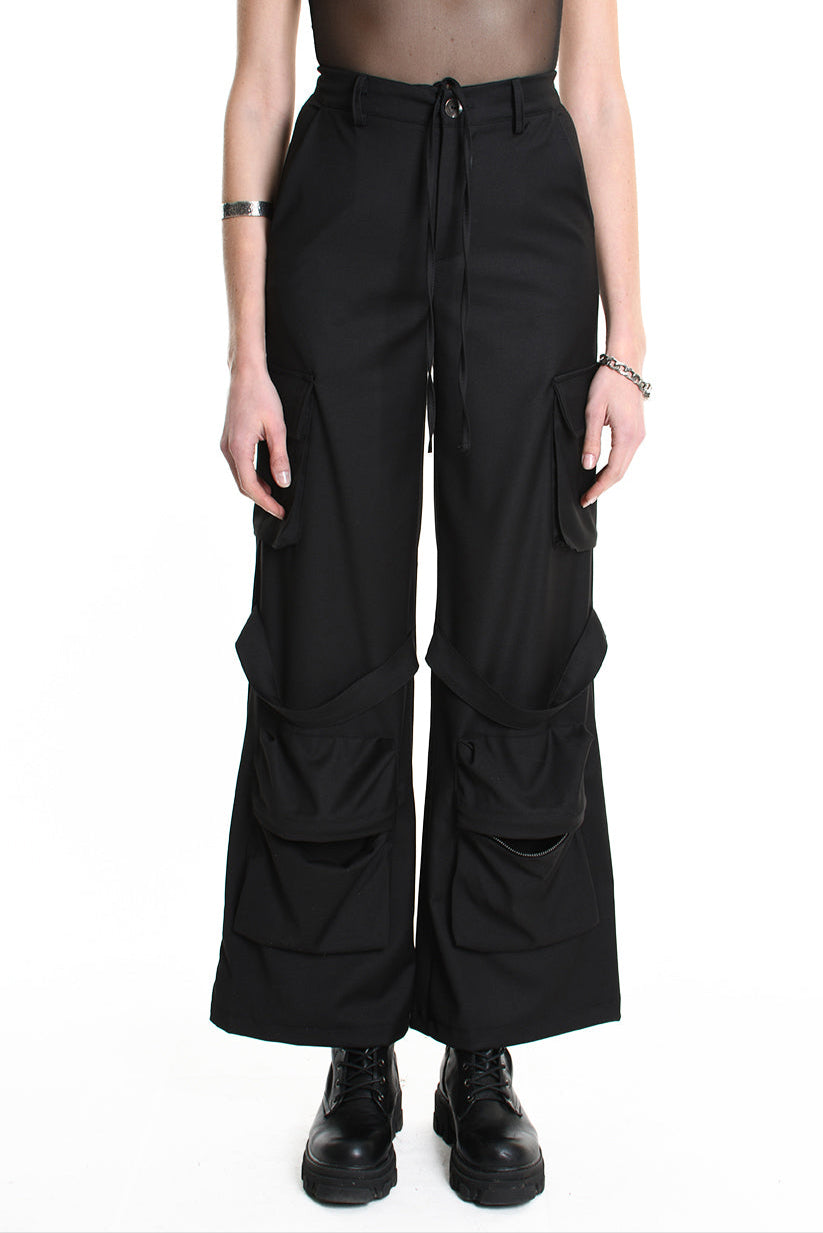 4R W5180 TROUSER Wide Fit Fluid Black WOMAN LA HAINE INSIDE US