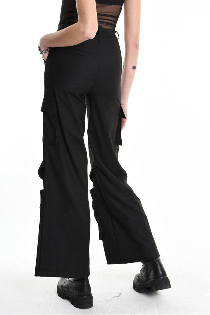 4R W5180 TROUSER Wide Fit Fluid Black WOMAN LA HAINE INSIDE US