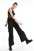 4R W5180 TROUSER Wide Fit Fluid Black WOMAN LA HAINE INSIDE US