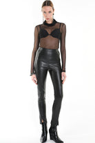 4R W5181 TROUSER Skinny Faux Leather Stretch Black WOMAN LA HAINE INSIDE US