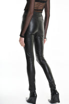 4R W5181 TROUSER Skinny Faux Leather Stretch Black WOMAN LA HAINE INSIDE US