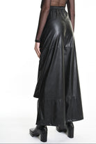 4R W5182 TROUSER Wide Fit Faux Leather Stretch Black WOMAN LA HAINE INSIDE US