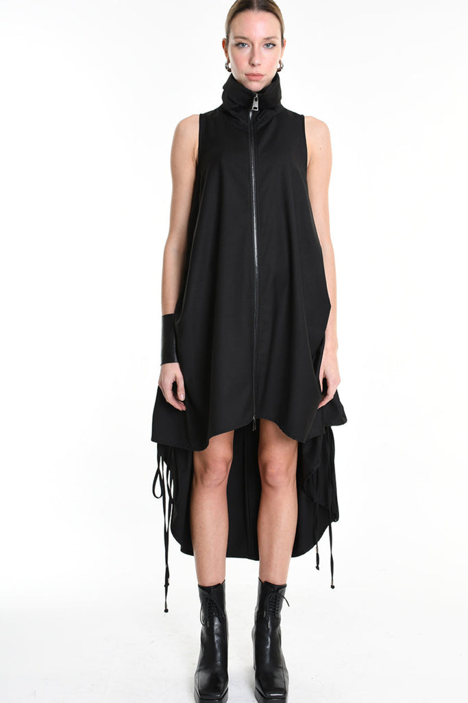 4R W5190 DRESS Over Asymmetric Fluid Black LA HAINE INSIDE US