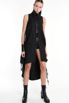 4R W5190 DRESS Over Asymmetric Fluid Black LA HAINE INSIDE US