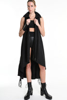 4R W5190 DRESS Over Asymmetric Fluid Black LA HAINE INSIDE US