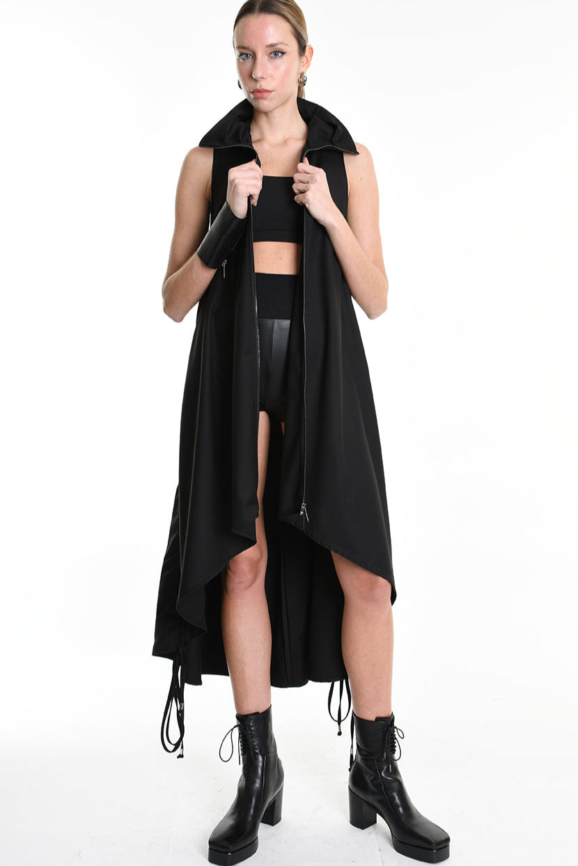 4R W5190 DRESS Over Asymmetric Fluid Black LA HAINE INSIDE US