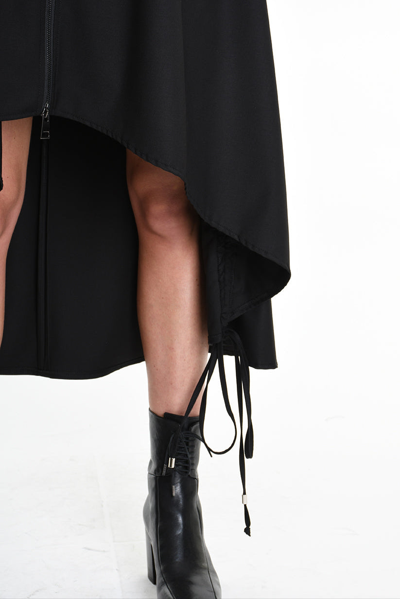 4R W5190 DRESS Over Asymmetric Fluid Black LA HAINE INSIDE US