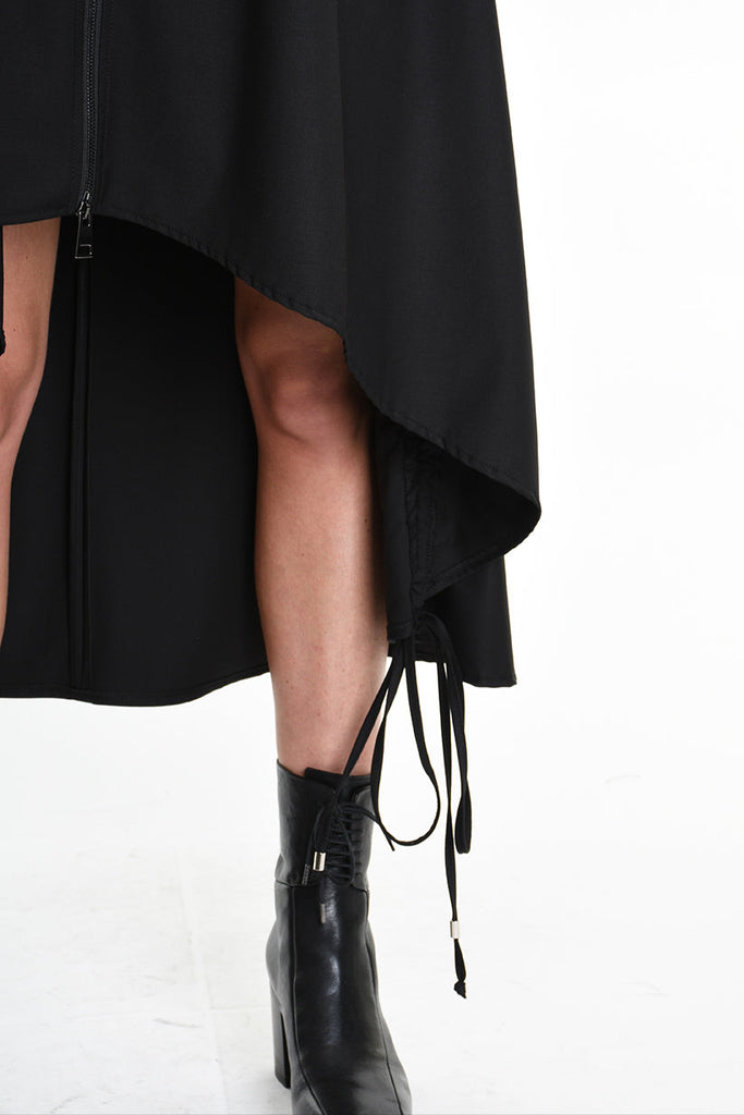 4R W5190 DRESS Over Asymmetric Fluid Black LA HAINE INSIDE US