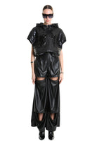 4R W5197 BOMBER Oversized Sleeveless in Sequins & Chiffon, Black. TEPHRA
