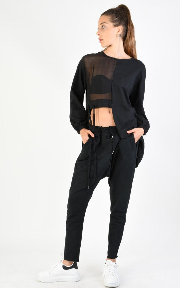A34V LW74224 Tunic Over Fleece Stretch Dyed Black 137.00 Shirts & Tops New Collection SS24 Woman LA HAINE INSIDE US TEPHRA