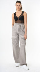 A34V LW91425 TROUSER Wide Gauze Fleece Dyed Cold Sand