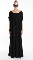 A34V W507625 T-SHIRT Asymmetric Jersey Devore Dyed Black