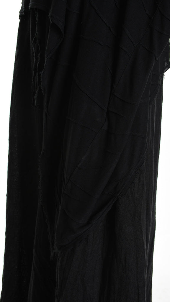 A34V W507625 T-SHIRT Asymmetric Jersey Devore Dyed Black.