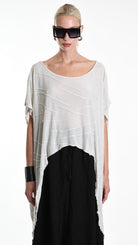 A34V W507625 T-SHIRT Asymmetric Jersey Devore Dyed Sand