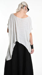 A34V W507625 T-SHIRT Asymmetric Jersey Devore Dyed Sand