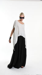 A34V W507625 T-SHIRT Asymmetric Jersey Devore Dyed Sand