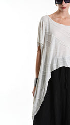 A34V W507625 T-SHIRT Asymmetric Jersey Devore Dyed Sand