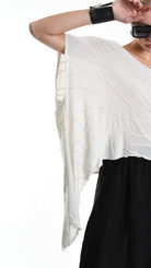 A34V W507625 T-SHIRT Asymmetric Jersey Devore Dyed Sand