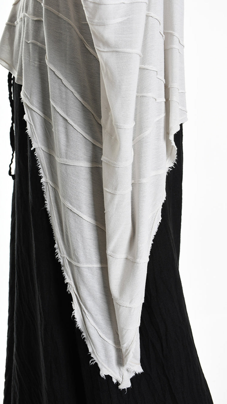 A34V W507625 T-SHIRT Asymmetric Jersey Devore Dyed Sand