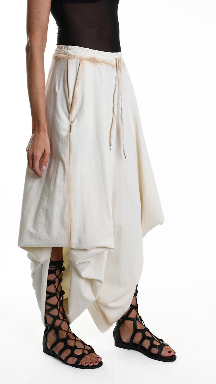 A34V W508125 TROUSER Wide Fleece Stretch Dyed Cold Sand