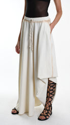 A34V W508125 TROUSER Wide Fleece Stretch Dyed Cold Sand