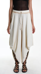 A34V W508125 TROUSER Wide Fleece Stretch Dyed Cold Sand