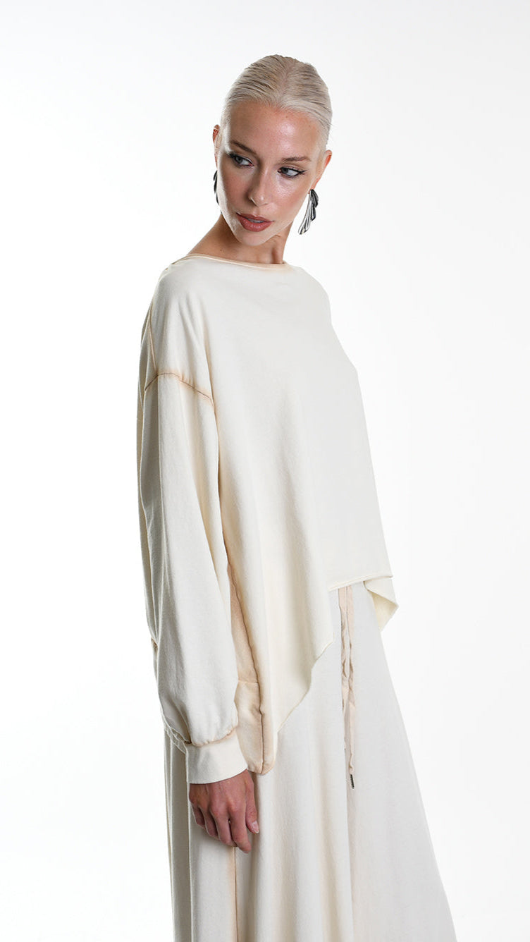 A34V W508225 FLEECE Over Stretch Dyed Cold Sand