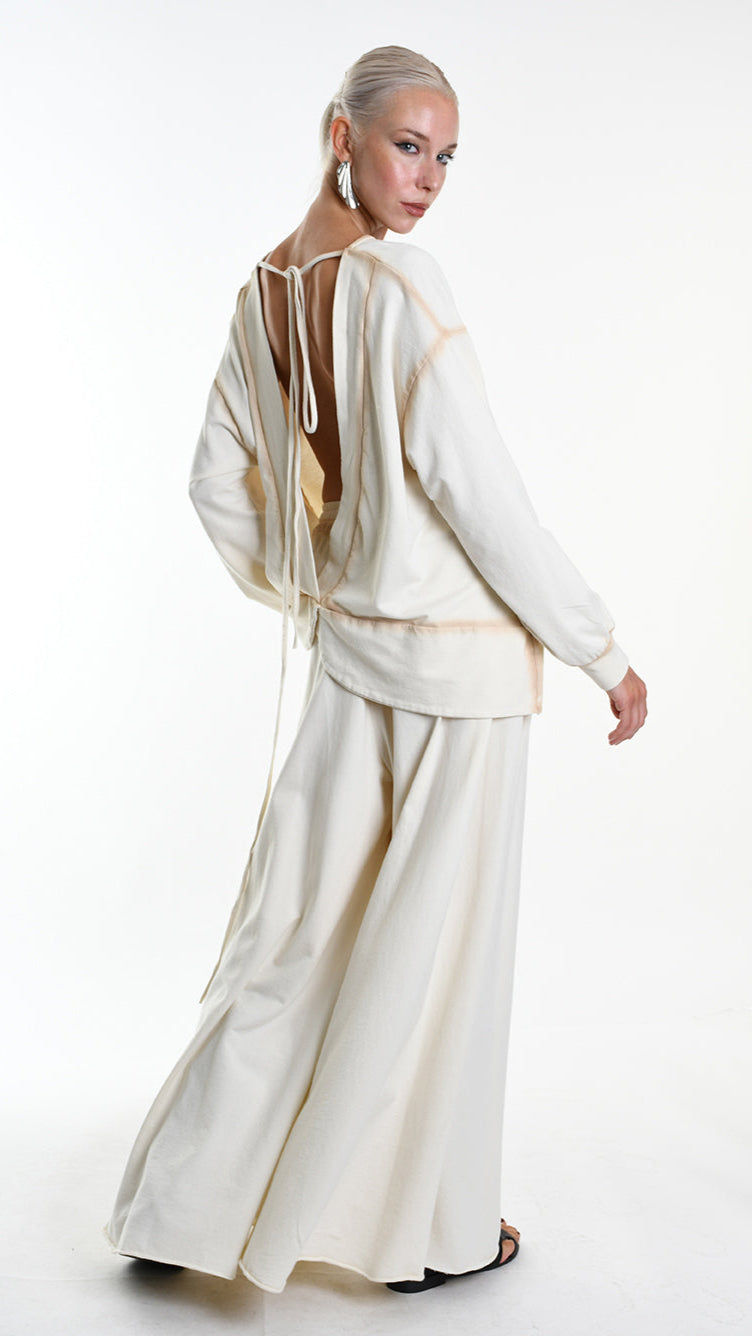 A34V W508225 FLEECE Over Stretch Dyed Cold Sand