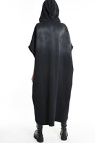 4V W5224 DRESS Over Asymmetric Chorosive Treatment Fleece Black LA HAINE INSIDE US