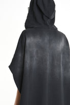 4V W5224 DRESS Over Asymmetric Chorosive Treatment Fleece Black LA HAINE INSIDE US