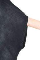 4V W5224 DRESS Over Asymmetric Chorosive Treatment Fleece Black LA HAINE INSIDE US