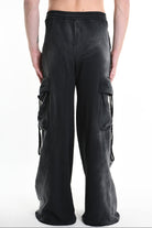 4V W5225 TROUSER Cargo Corrosive Treatment Fleece UNISEX Black LA HAINE INSIDE US