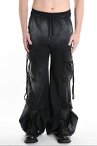 4V W5225 TROUSER Cargo Corrosive Treatment Fleece UNISEX Black LA HAINE INSIDE US