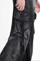 4V W5225 TROUSER Cargo Corrosive Treatment Fleece UNISEX Black LA HAINE INSIDE US