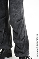 4V W5227 TROUSER Wide Fit Dyed Marmoryzed Fleece Black WOMAN LA HAINE INSIDE US