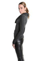 4V W5229 T-SHIRT Regular Dyed Cold Lyocell Jersey Black LA HAINE INSIDE US