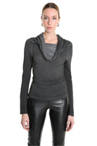 4V W5229 T-SHIRT Regular Dyed Cold Lyocell Jersey Black LA HAINE INSIDE US