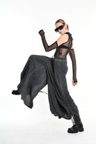 4V W5230 TROUSER Wide Fit Lyocell Jersey Dyed Cold Black WOMAN LA HAINE INSIDE US